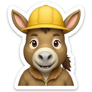 donkey with yellow hat sticker