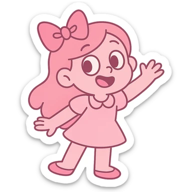 cute bow, pink and baby pink, pastel toon style sticker