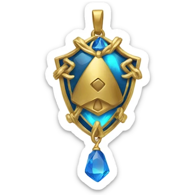 Protection Amulet with gold and blue crystal  sticker