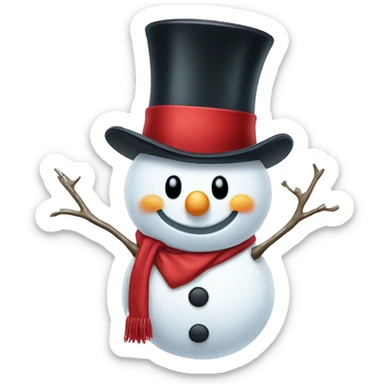 Snowman in top hat  sticker