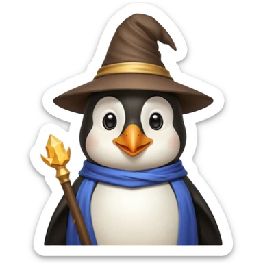 Wizard penguin happy realisitic sticker