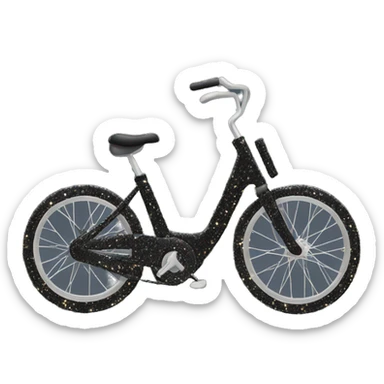 Black glittery shimmery bike sticker