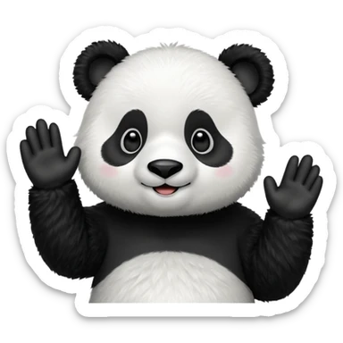 panda waving sticker