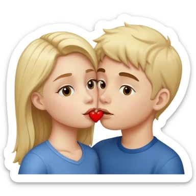 girl kissing a boy  sticker
