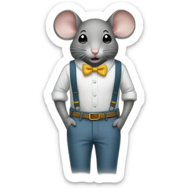 mouse in a trouser pocket sticker