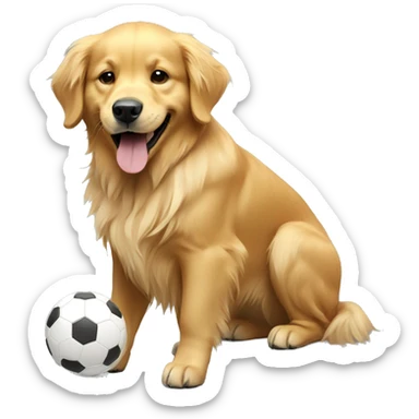 golden retriever playing FIFA sticker