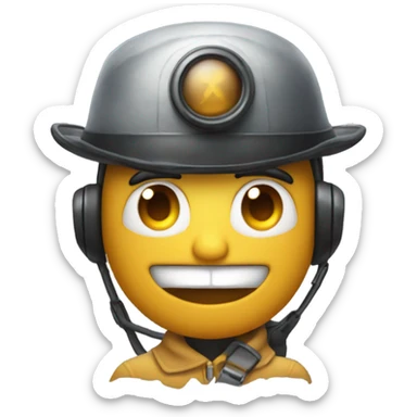 emoticon with smirk wearing helicopter hat and doing sizzler face sticker