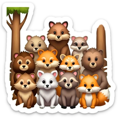 wild animals living in the forrest sticker