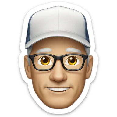 Tim Cook wearing NY hat  sticker