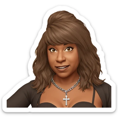 girl with cross necklace sticker