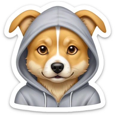 A chill dog wearing a hoodie ￼ sticker