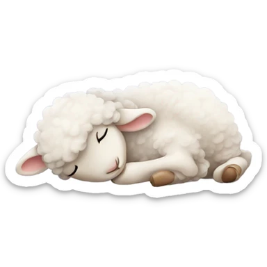 Cartoon baby lamb sleeping sticker