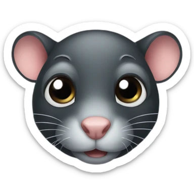Cute big black watery eyes rat  sticker