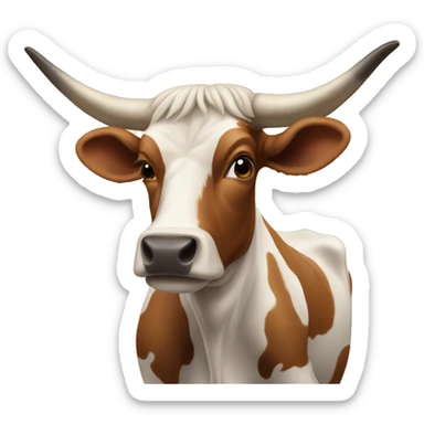 Longhorn cow sticker
