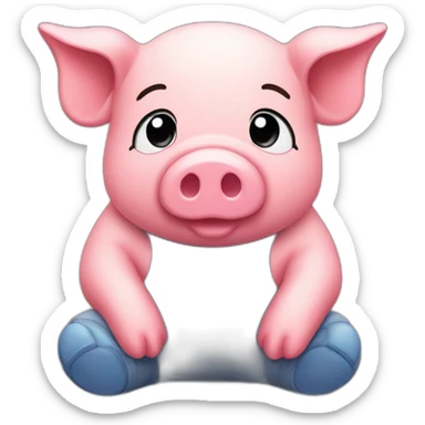 Ty-tulip-stuffed-pig-toy-slouching-sitting sticker