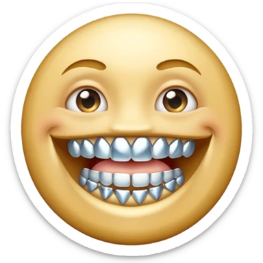 Emoji with diamond grillz sticker