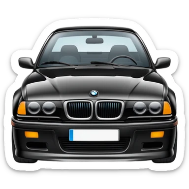 BMW E36 car with a mustache sticker