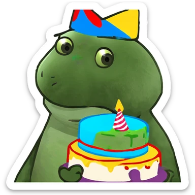 panda in birthday cake sticker