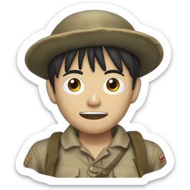 luffy in the trenches in world war 1 sticker