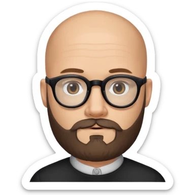 Homme chauve barbe et lunettes  sticker