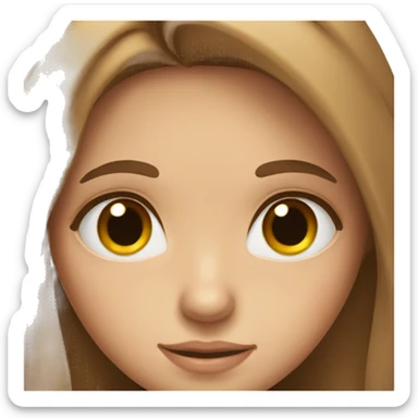 Girl with long brown hair brown eyes long eyelashes  sticker