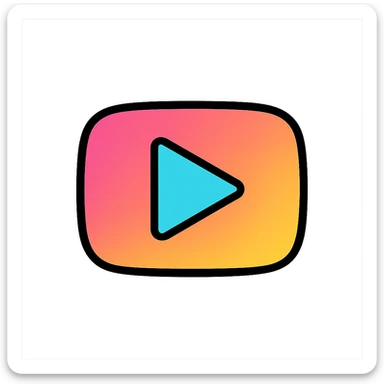 stylish modern YouTube logo icon with transparent background for YouTube channel sticker