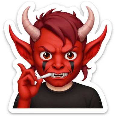 Creppy devil and shushing someone  sticker
