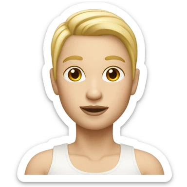 memoji with white skin, blonde buzzed fade sticker