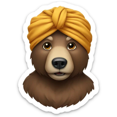 bear in turban sticker