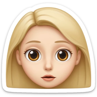 Big eyes and a straight line mouth sticker