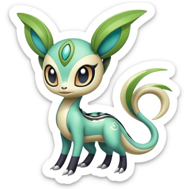 Colorful Glossy Oriental Stylish Exotic Meloetta-Palkia-Virizion-Venom-Stitch-Fakémon-creature-hybrid sticker