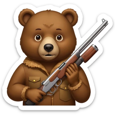 Gay bear with shotgun sticker