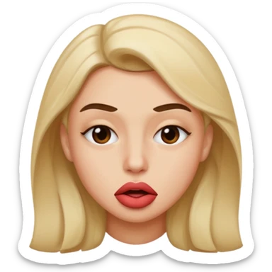 seductive emoji, biting lip, raised eyebrow sticker