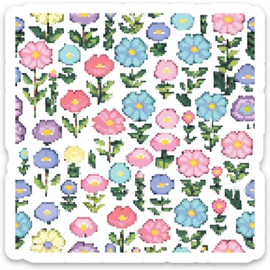 pastel flower garden sticker
