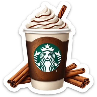 Starbucks coffee with cinnamon sticks sticker