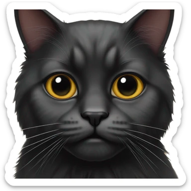 A persian black cat  sticker