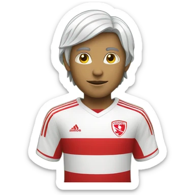 Soccer fan in red and white sticker