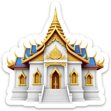 White Thai temple sticker