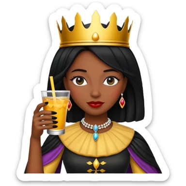 black queen with drink sticker