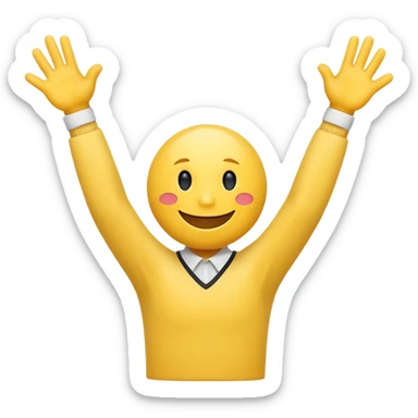 poker face emoji with arms outstretched for a hug, minimal style sticker