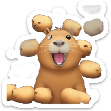 happy capybara sticker