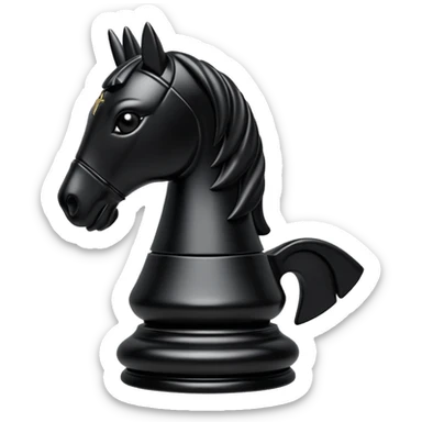 black chess pieces, knight piece sticker