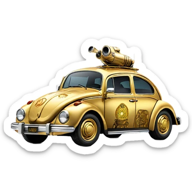 1972  C-3PO Volkswagen bug fresh from space sticker