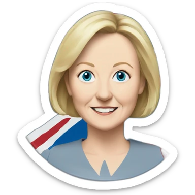 Liz truss commemorative plate sticker