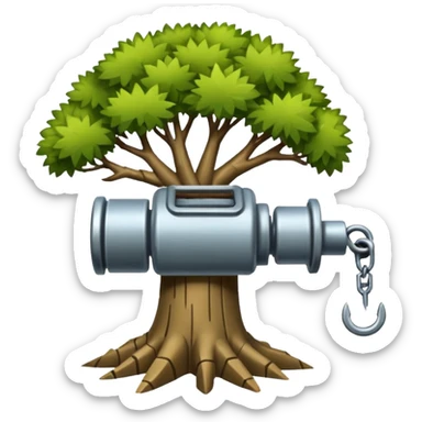 peux tu faire un emoji d'une machine qui arrache un arbres comme font les pepinieres sticker