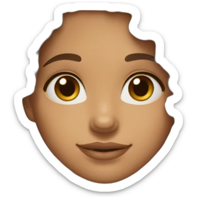 Woman with curly & wavy brown hair, tinted skin color, brown eyes, Aruban / Dutch mixed, dimples sticker