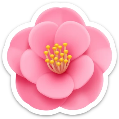 camellia flower sticker