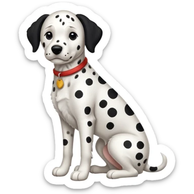 Chien dalmatien assis et debout.  sticker