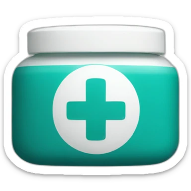 Teal and white medic pill sticker