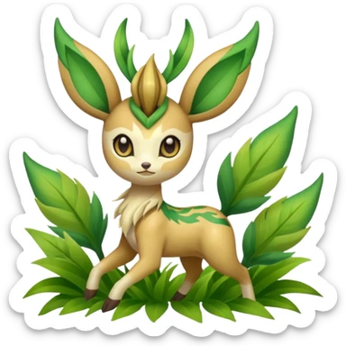 Meloetta-Leafeon-Pokémon-Fakémon-creature sticker